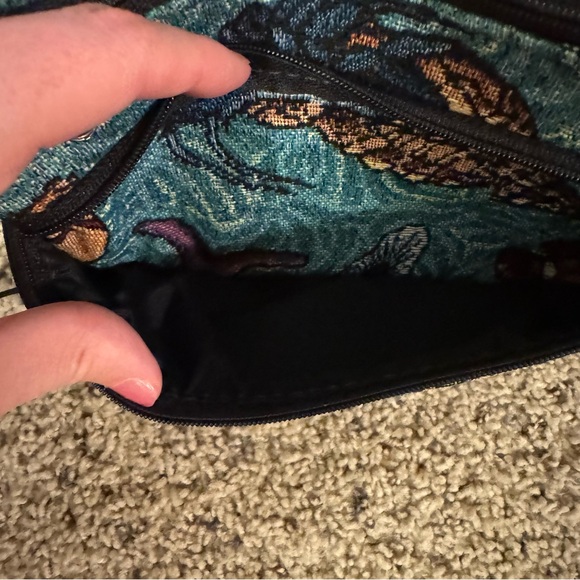 Handcrafted Tapestry Ocean Fish Two Zipper Purse - Picture 7 of 11